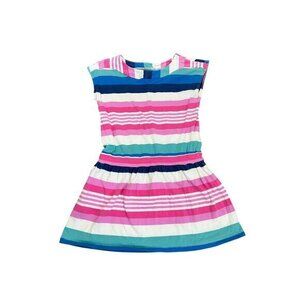Girls Tea Multicolor Striped Cotton Dress Size 6